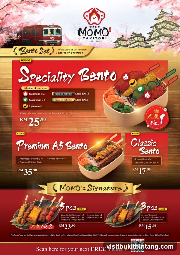 MOMO Yakitori Bento Menu