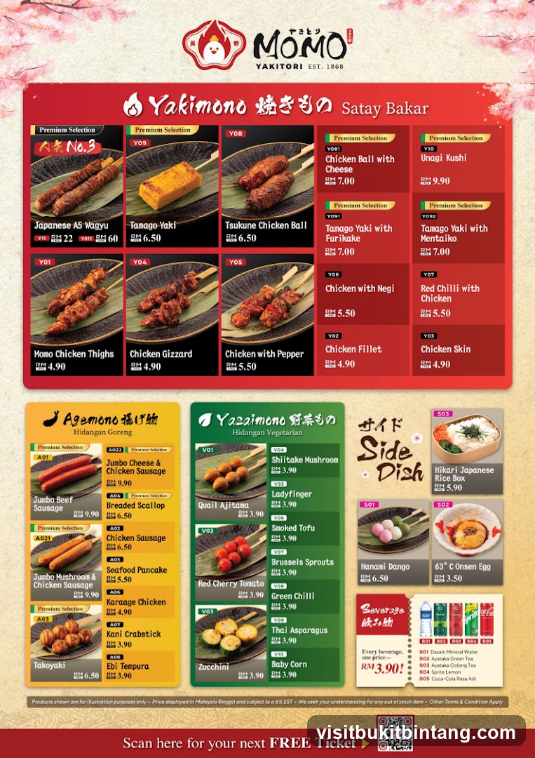 MOMO YAKITORI Menu