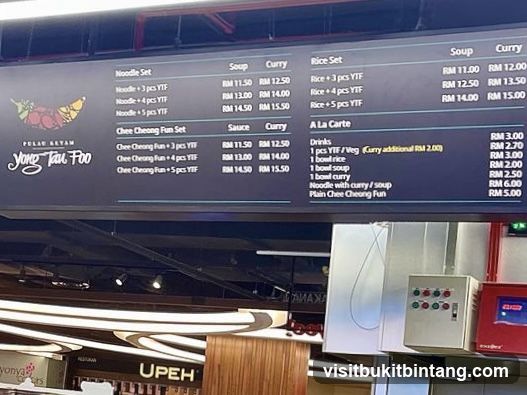 Yong Tau Foo Menu