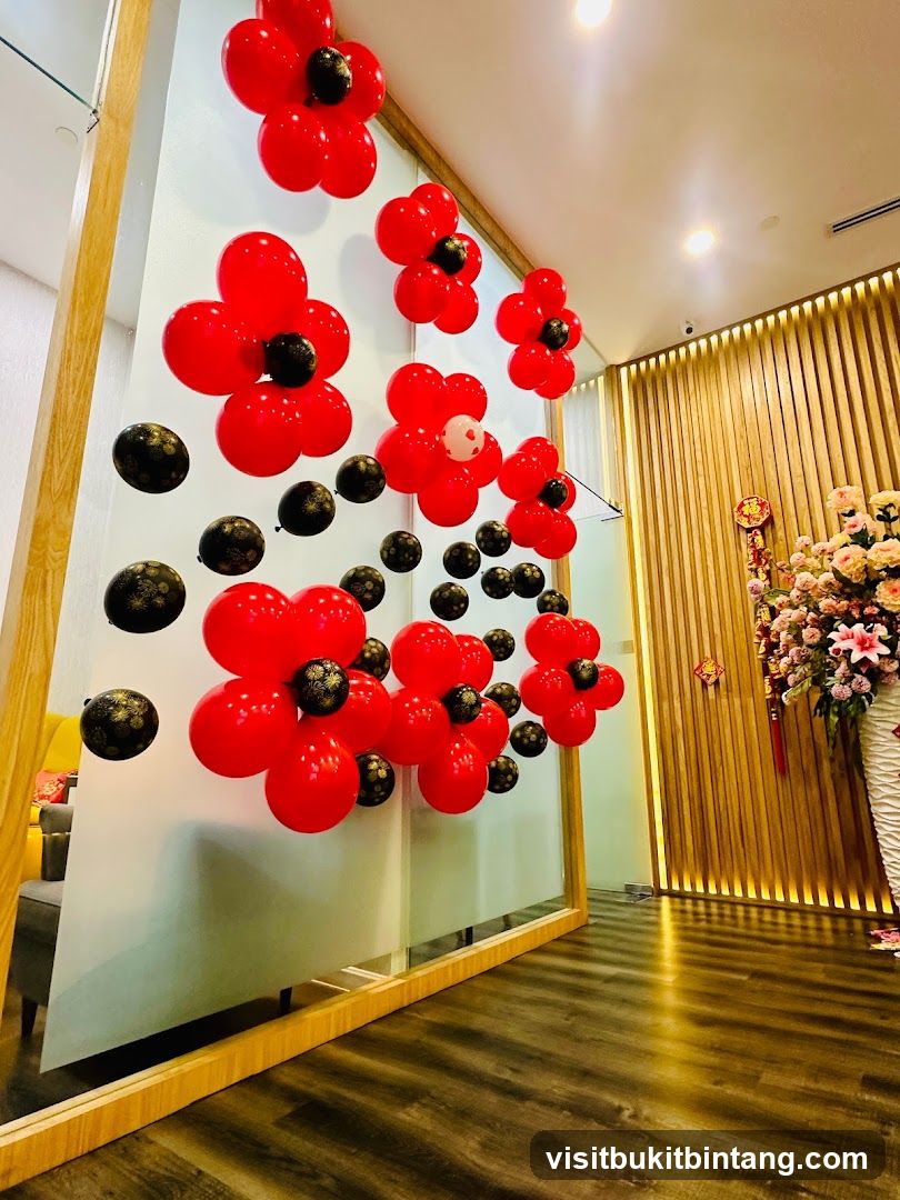Red and Black Balloons Decoration