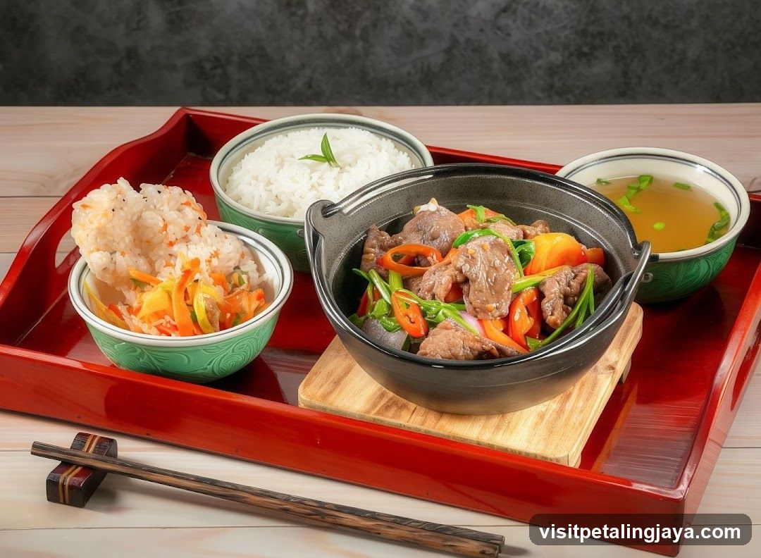 Stir-fried Beef Rice Bowl Set