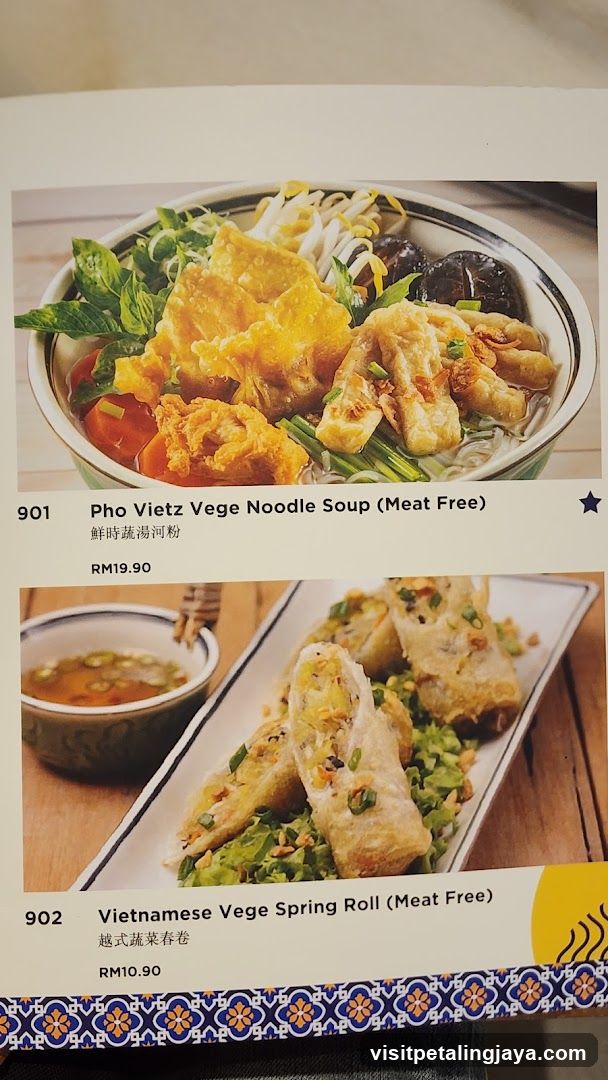 Vietnamese Vegetarian Menu Page