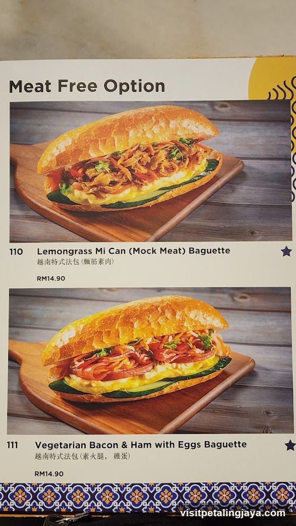 Meat Free Option Menu Page