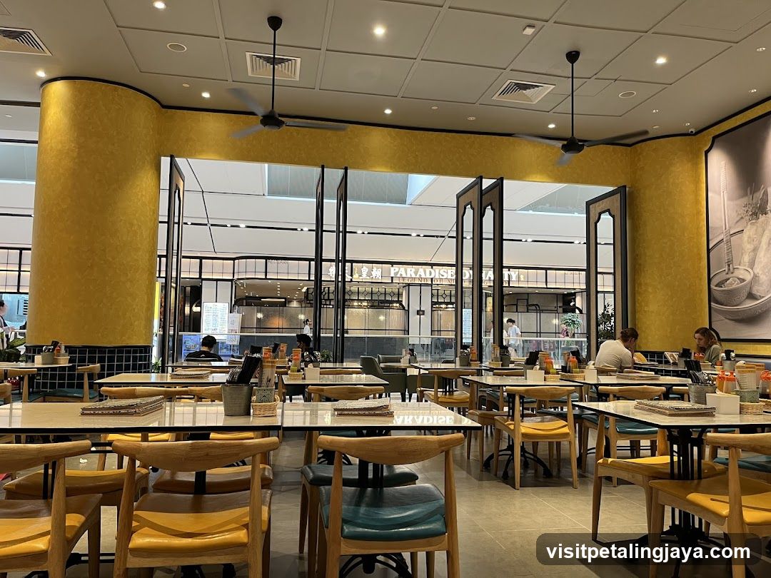 Dining Interior with Yellow Walls and Glass Doors