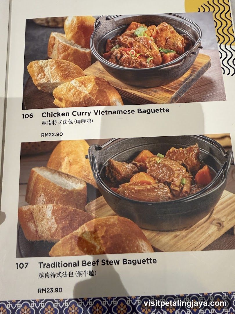 Vietnamese Baguette Menu Page