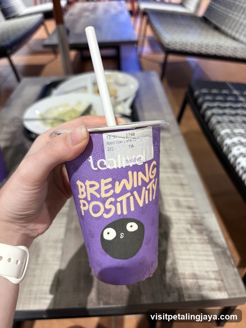 Tealive Cup with 'Brewing Positivity'