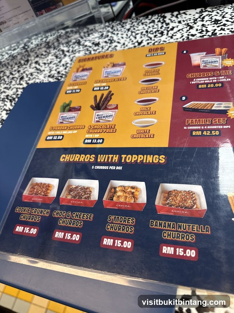 Churros Menu