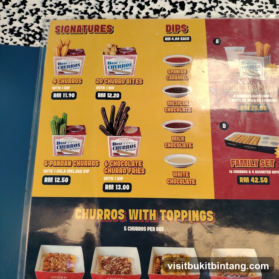 Churros Menu