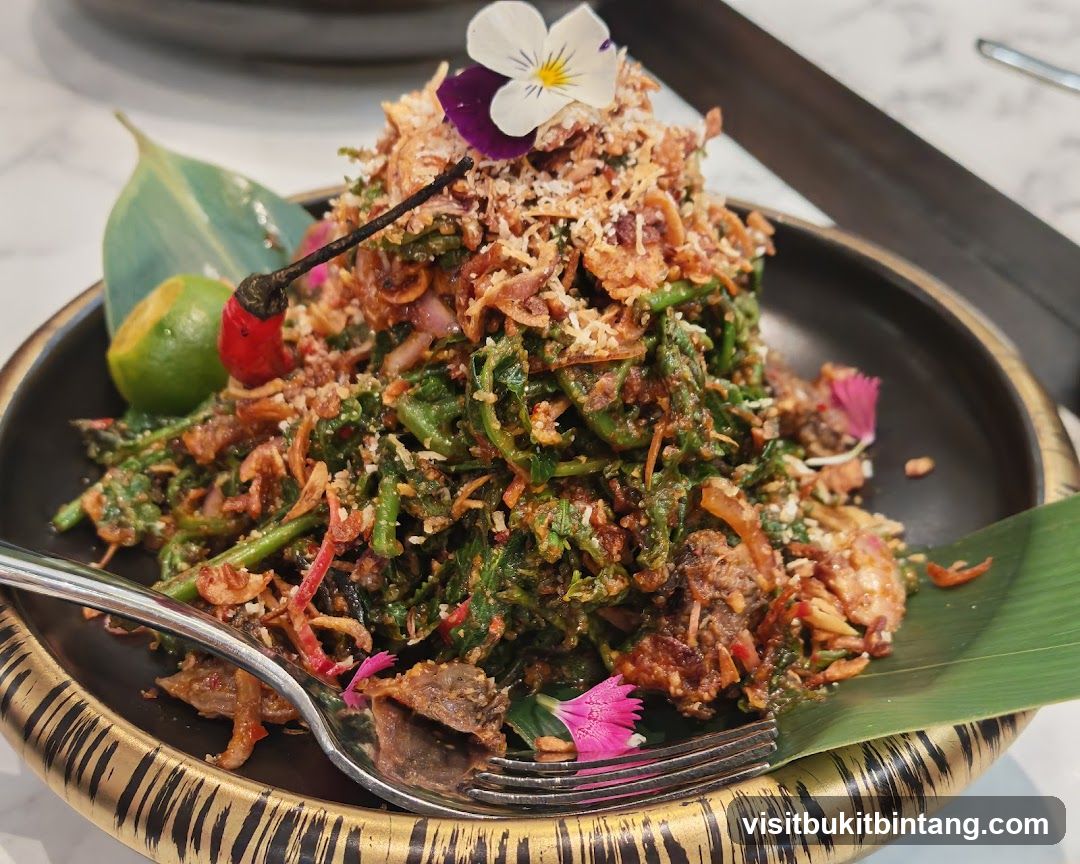 Fern Salad with Edible Flowers