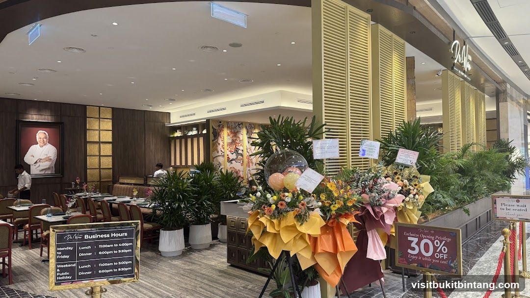 Restaurant Interior with Floral Arrangements and Promotions