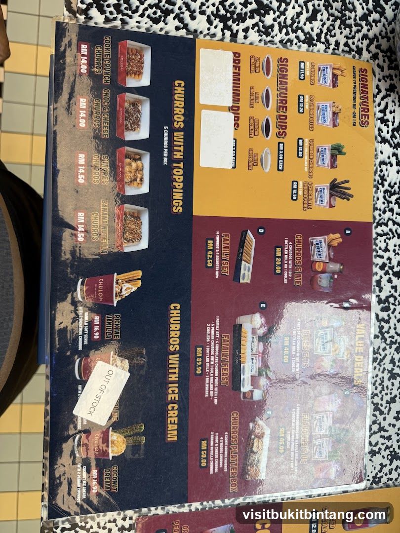 Churros Menu