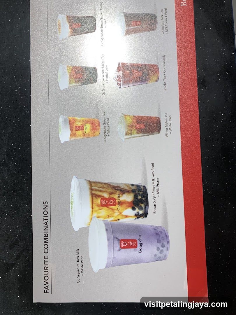Gong Cha Favourite Combinations Menu Page