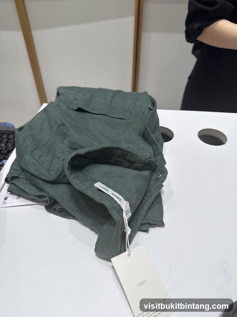 Folded Green Linen Shirt