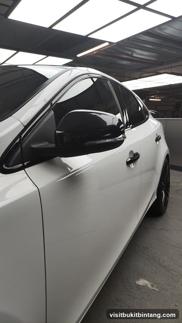 White Car in Garage