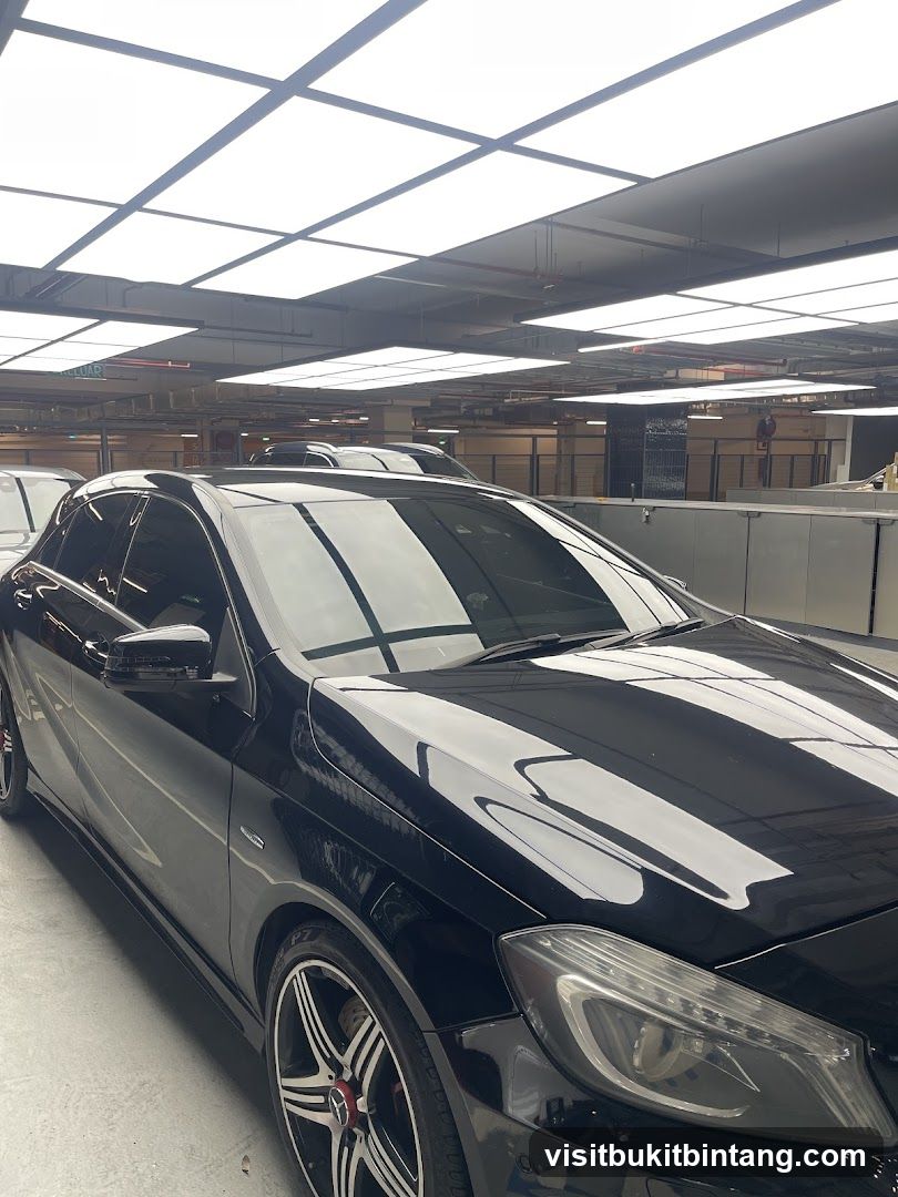 Black Car in Parking Garage