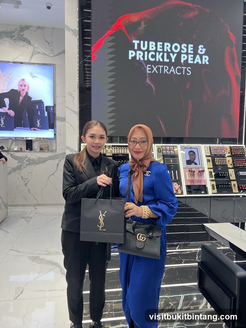 Two Women Posing in a Cosmetics Store