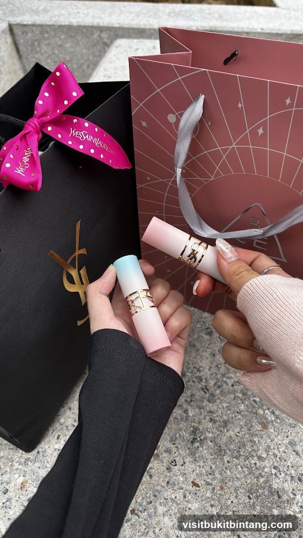 Yves Saint Laurent Lipstick and Shopping Bags