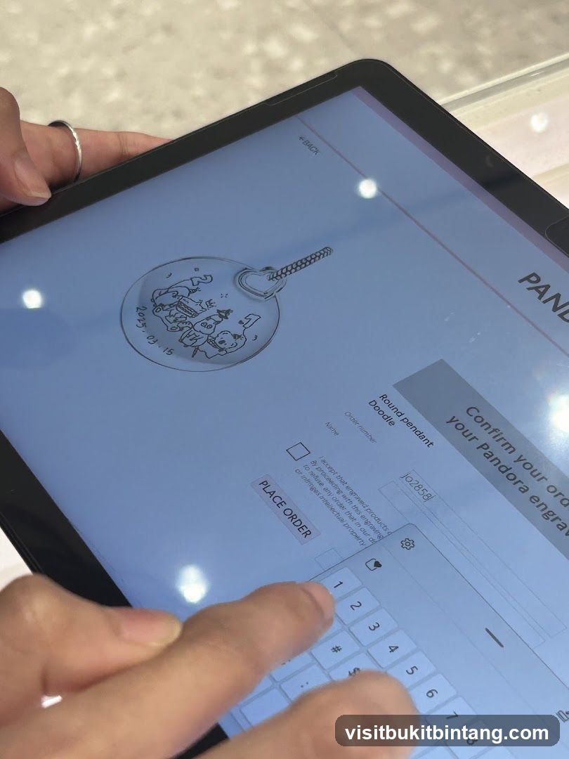 Pandora Engraving Order Confirmation