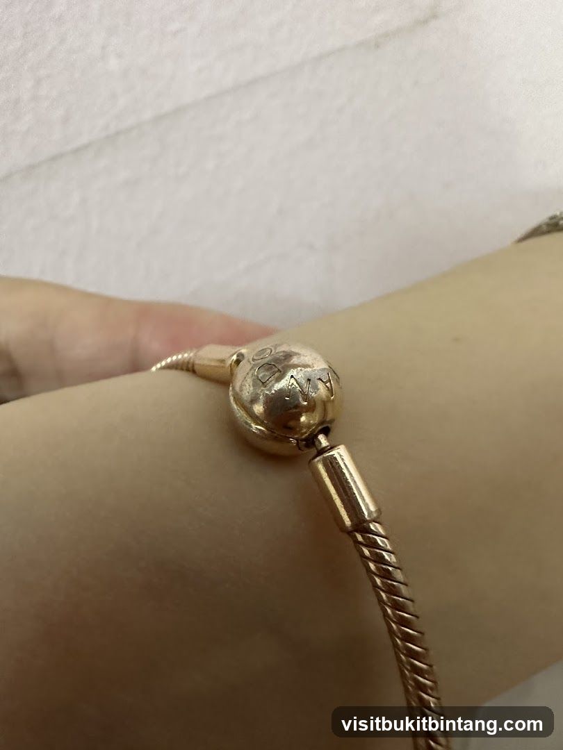 Close-up of a bracelet clasp