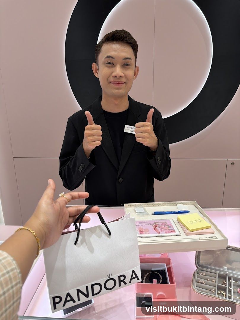 Pandora Store Employee with Shopping Bag