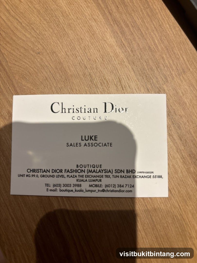 Christian Dior Business Card