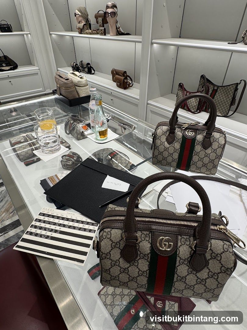 Gucci Handbags and Accessories Display