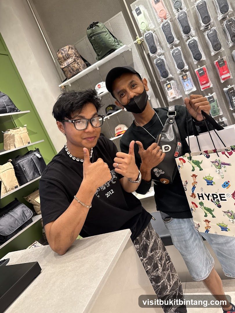 Two people in a store