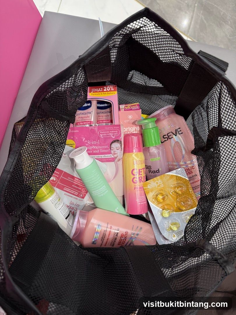 Bag of beauty products