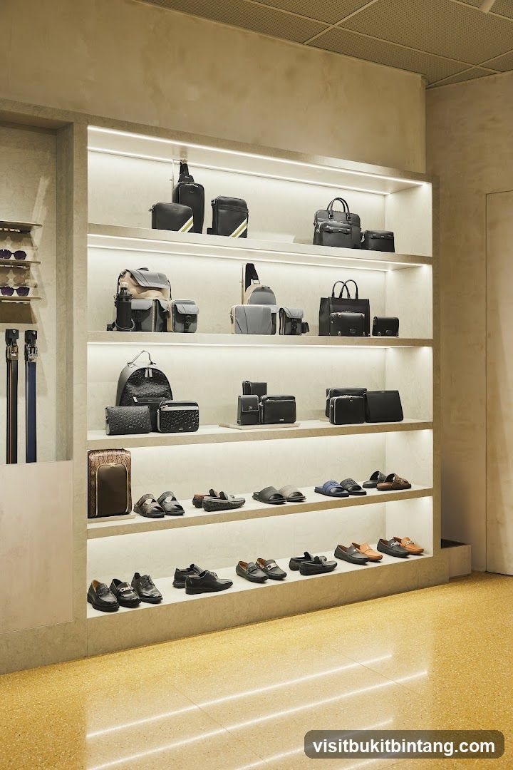 Store Display of Bags and Shoes