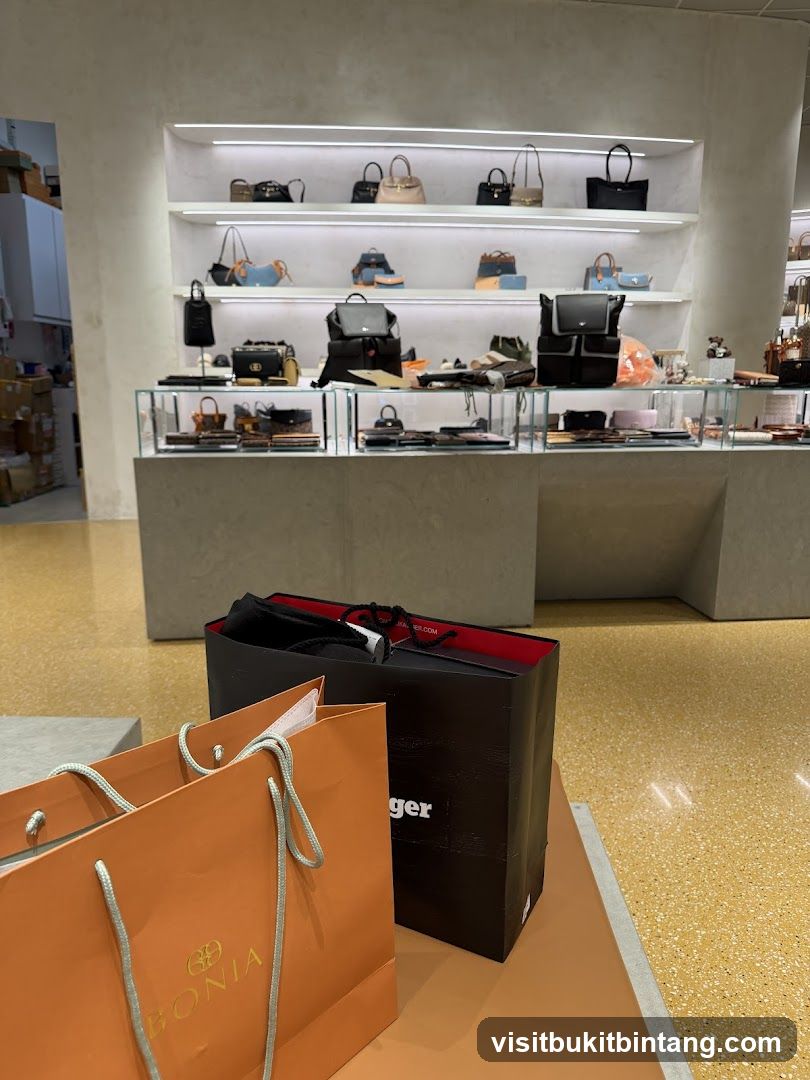 Shopping Bags and Display of Handbags