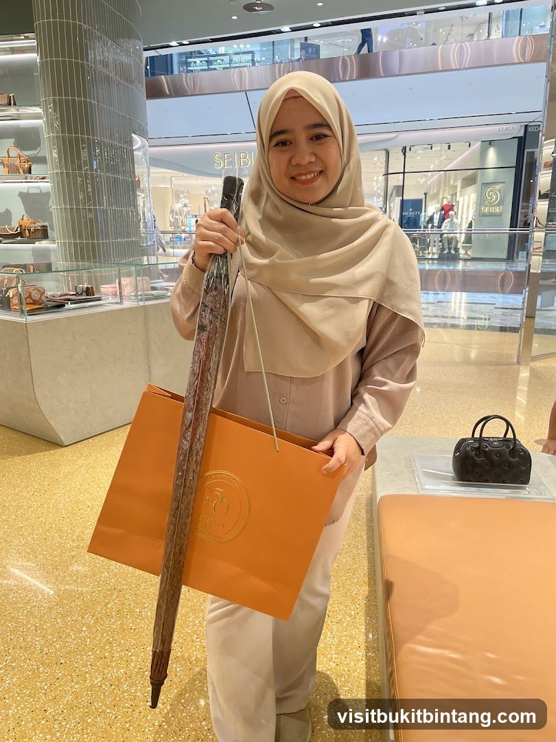 Woman with Shopping Bags and Umbrella