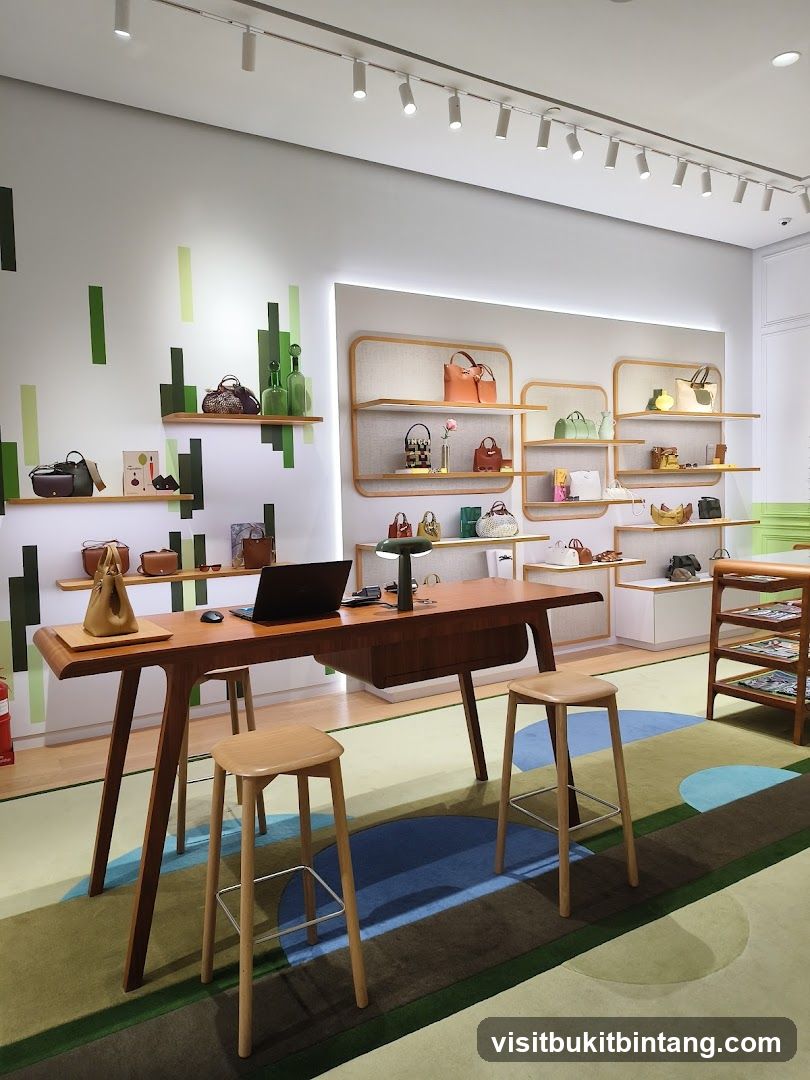 Store Interior with Handbags Display