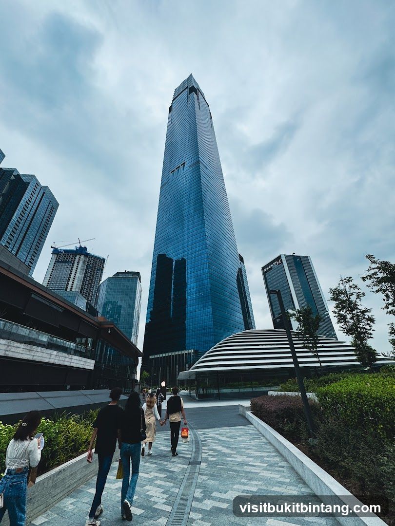 Modern Cityscape with Skyscraper and Pedestrians