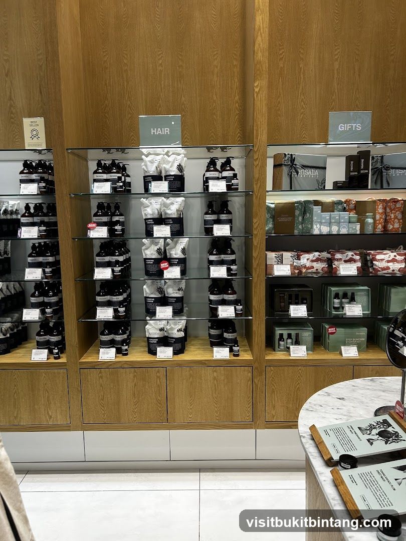 Store Display with Hair and Gifts Sections