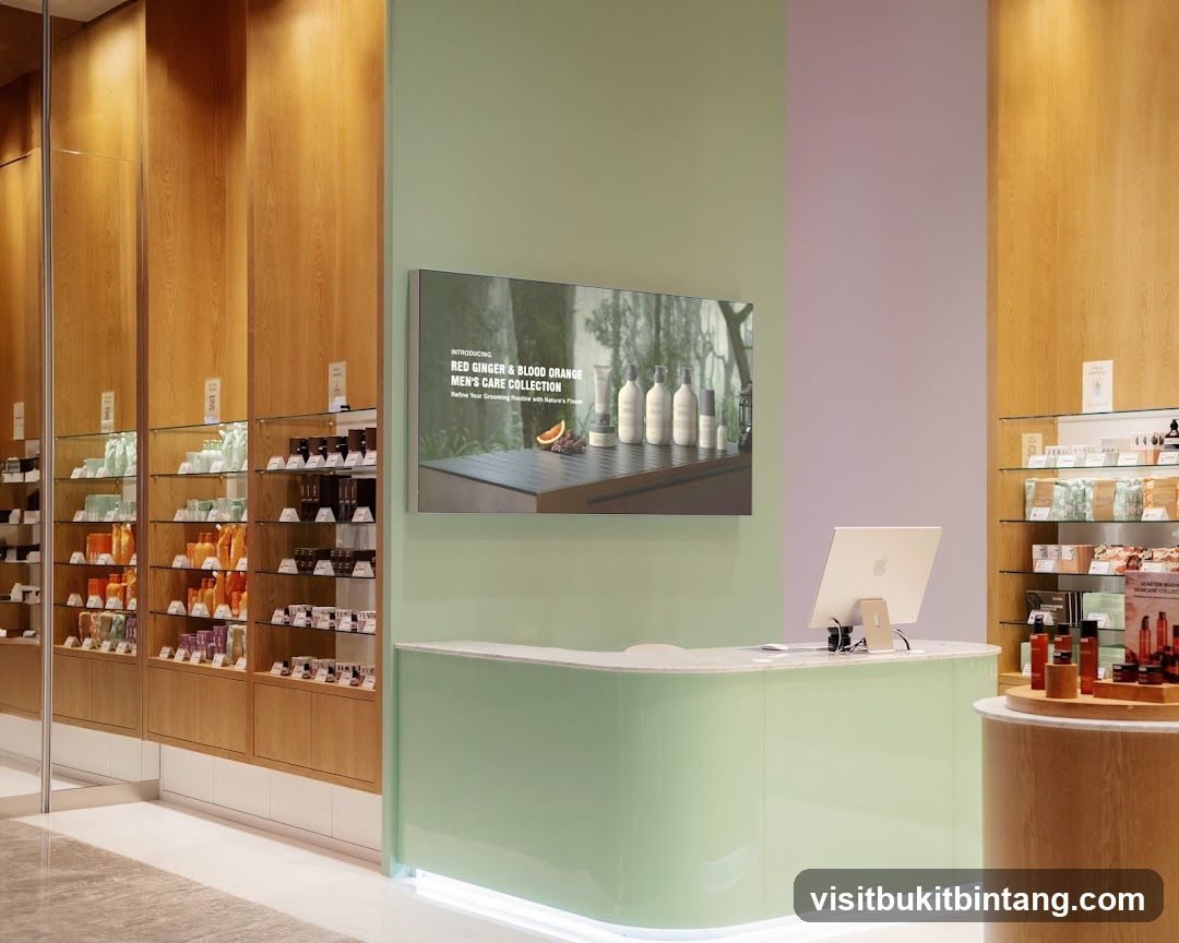 Retail Store Interior with Display Shelves and Counter