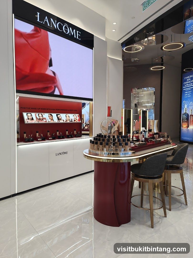 Lancome and La Prairie Beauty Display