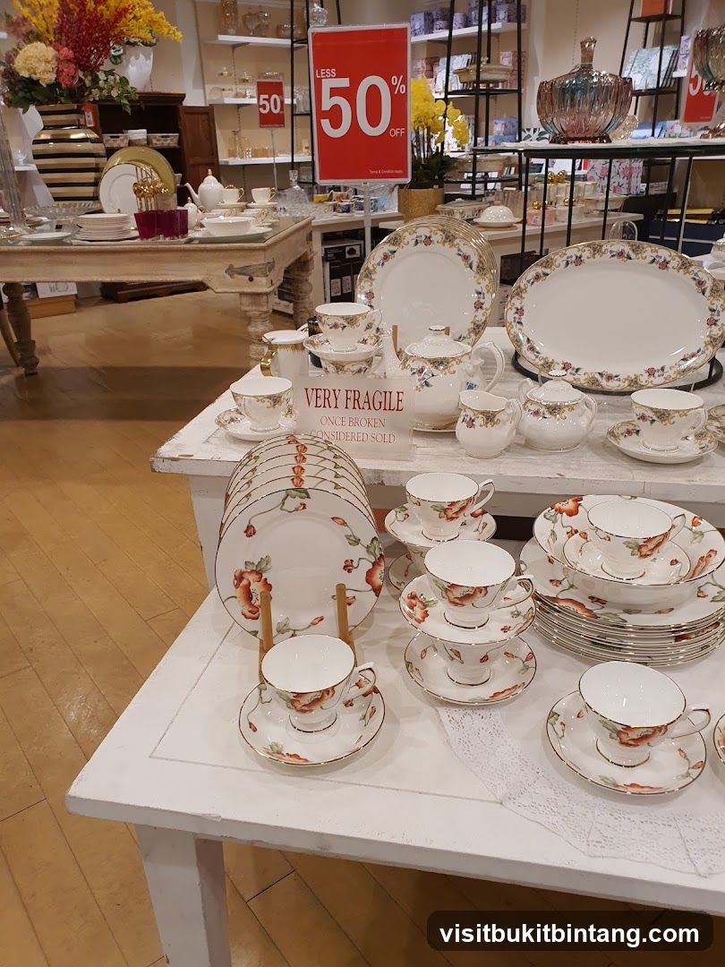 Tableware Display with Sale Sign