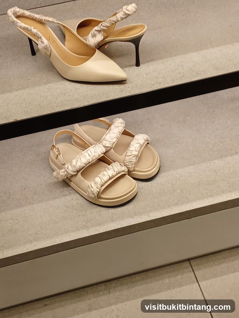 Beige Slingback Heels and Sandals