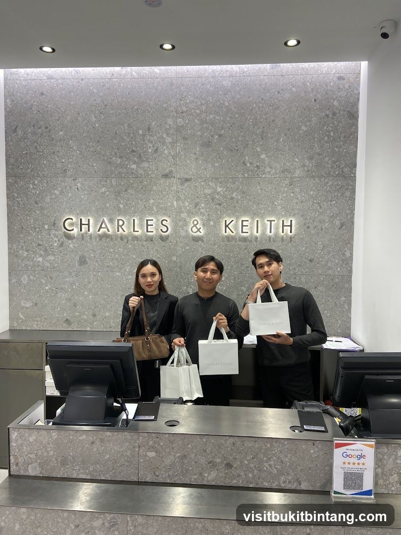 Employees holding shopping bags