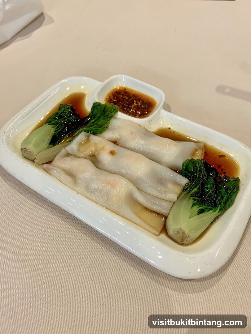 Steamed Rice Noodle Rolls with Bok Choy