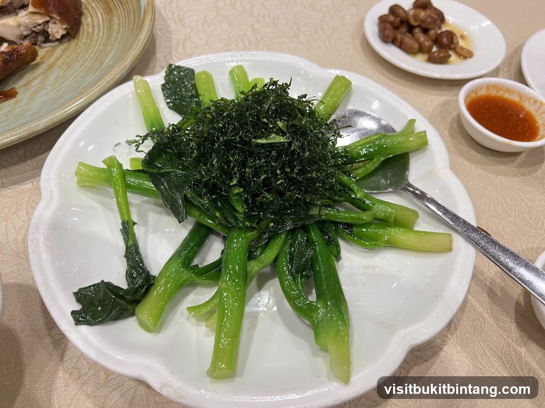 Steamed Chinese Broccoli with Crispy Greens