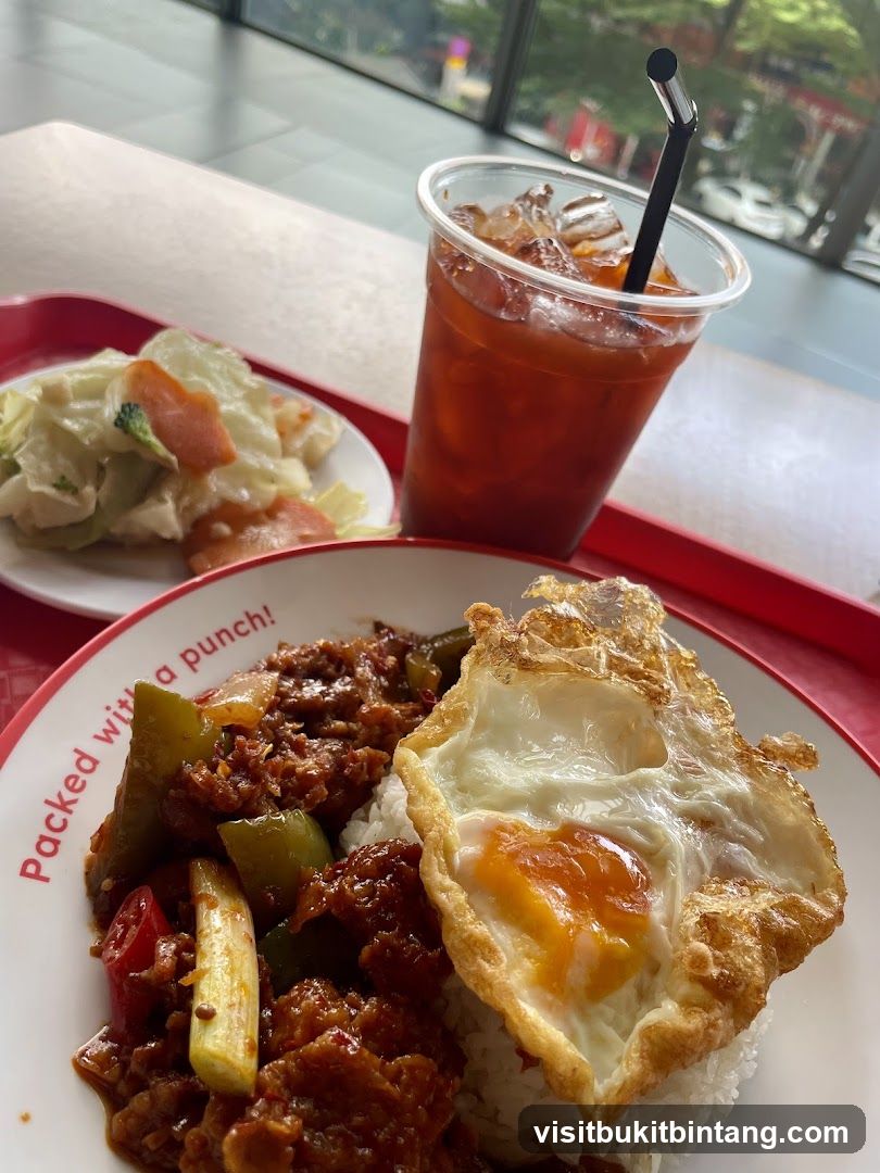 Meal with Fried Egg and Drink