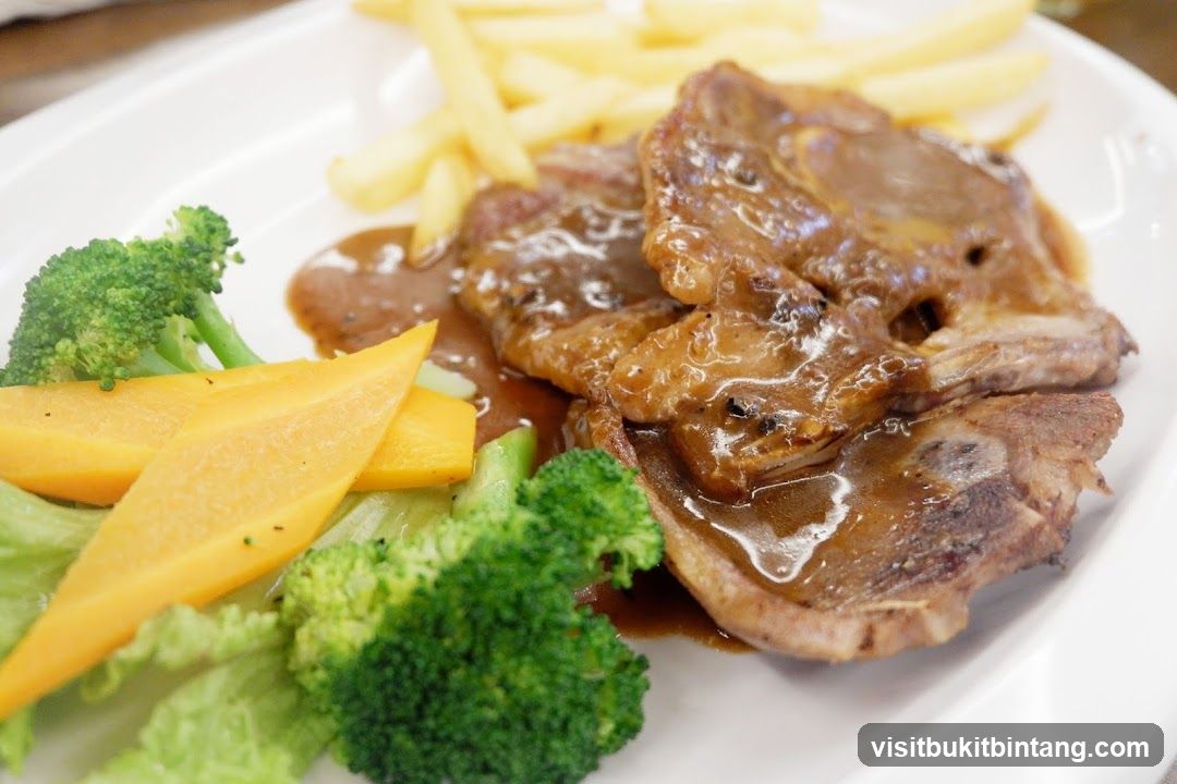 Lamb Chops with Fries and Vegetables