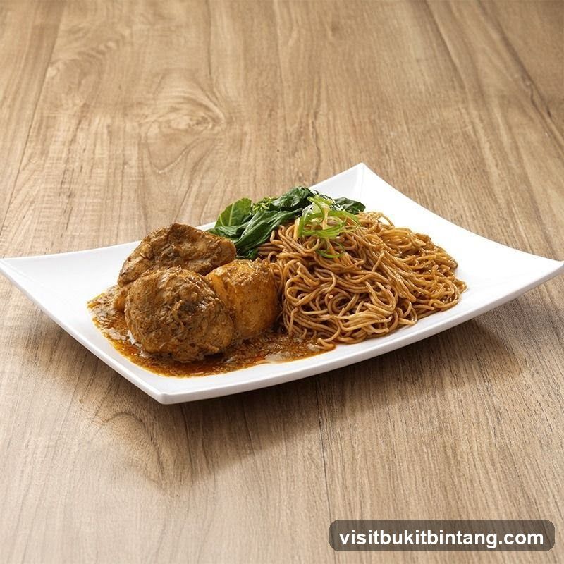 Noodles with Meatballs and Greens
