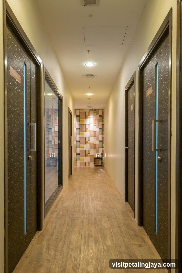 Interior Hallway with Decorative Wall