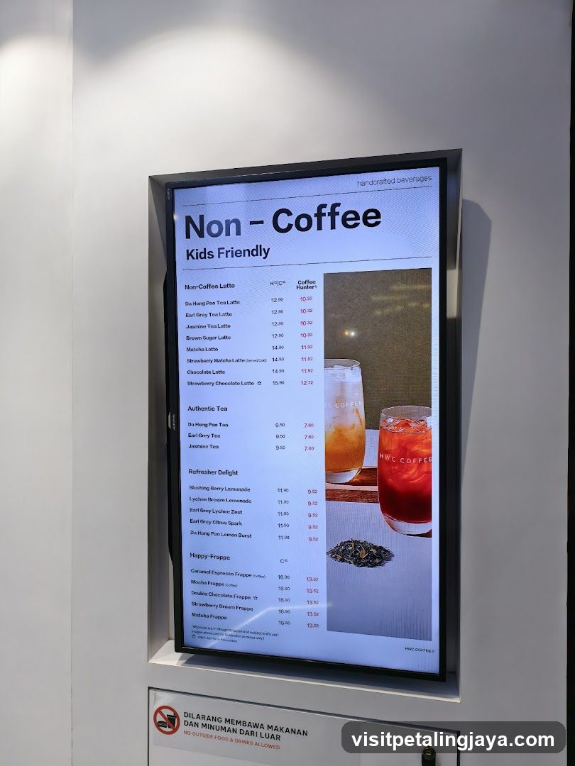 Non-Coffee Kids Friendly Menu Board