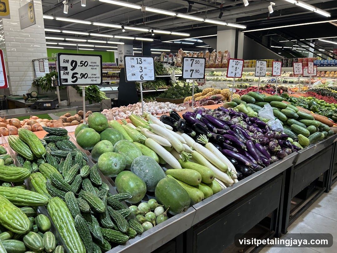 Fresh Produce Display in Supermarket