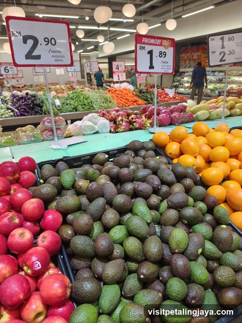 Fresh Produce Display in Supermarket