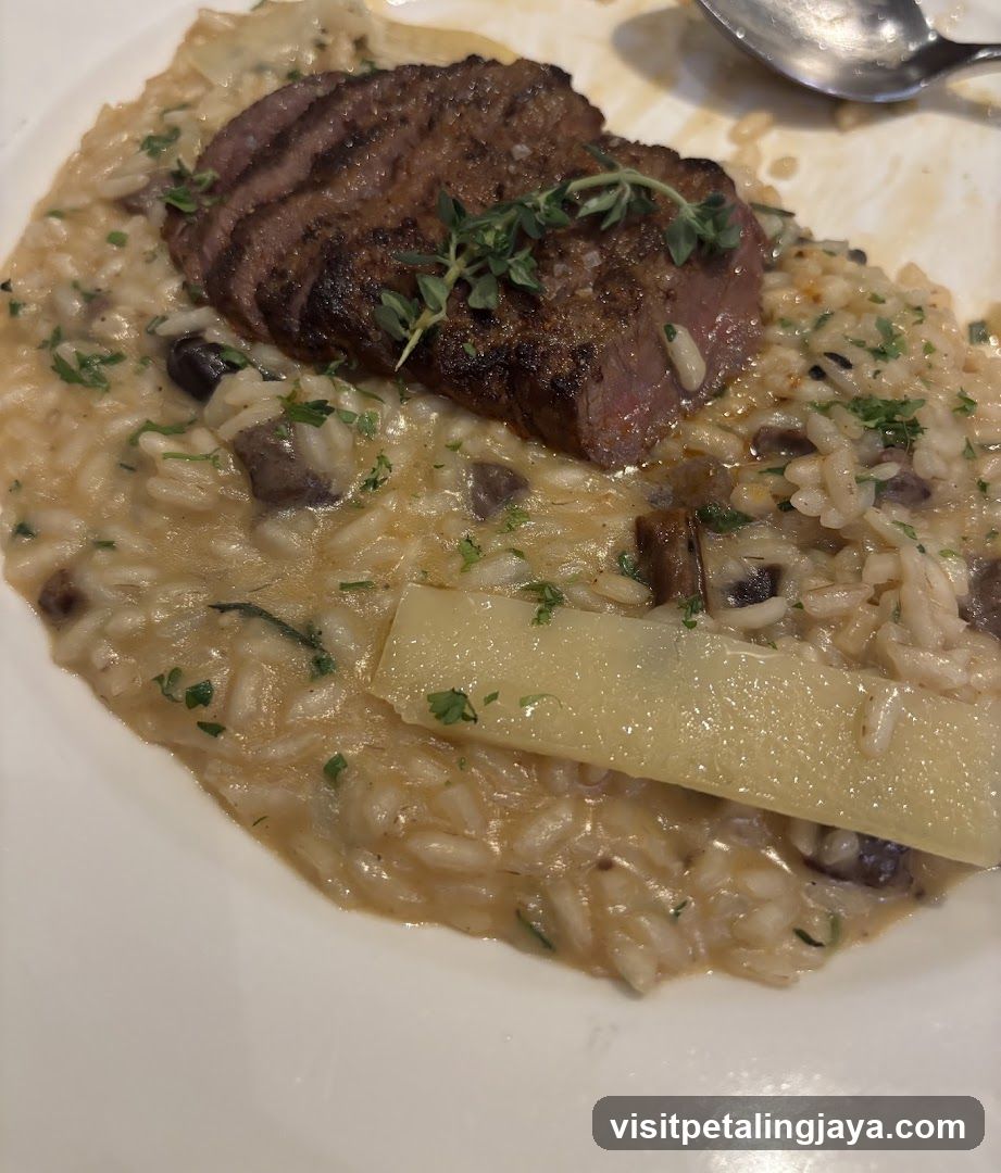 Rice dish with meat and garnish