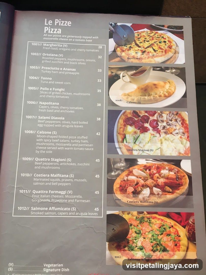 Le Pizze Pizza Menu